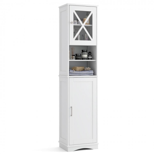 Tall Bathroom Cabinet Freestanding Storage Cabinet with 5 Adjustable Shelves