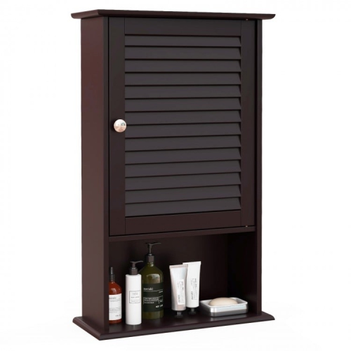 SLICKBLUE  Wall-Mounted Bathroom Storage Cabinet With Single Door And Adjustable Shelf