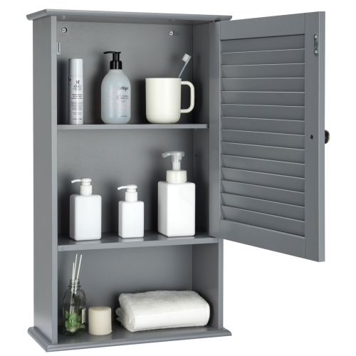 Wall-Mounted Bathroom Storage Cabinet with Single Door and Adjustable Shelf