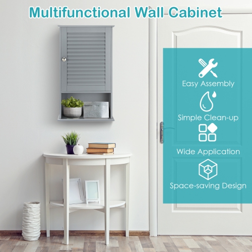 Wall-Mounted Bathroom Storage Cabinet with Single Door and Adjustable Shelf