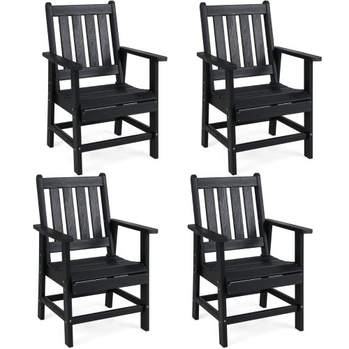 SLICKBLUE  Set Of 4 Patio Dining Chairs With Wide Armrests for Outdoor Seating Comfort