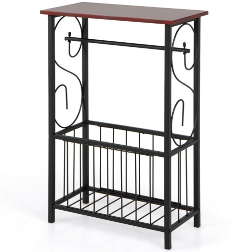 Narrow Side Table for Sofa with Removable Paper Holder for Living Room Use