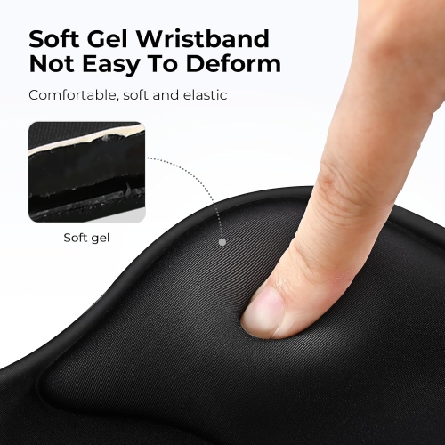 E Ergonomic Mouse Pad with Gel Wrist Rest Support Middle Concave Design Gaming Mousepad for Pain Relief, Non-Slip Base Mat Computer Desk Accessories