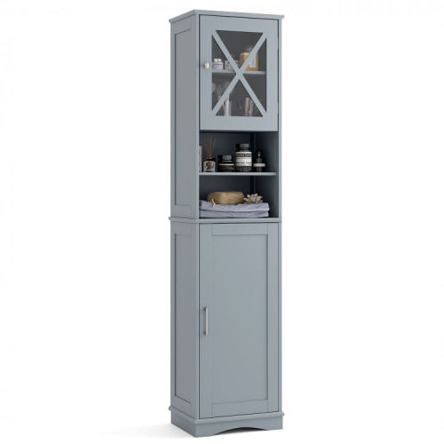 Tall Bathroom Cabinet Freestanding Storage Cabinet with 5 Adjustable Shelves