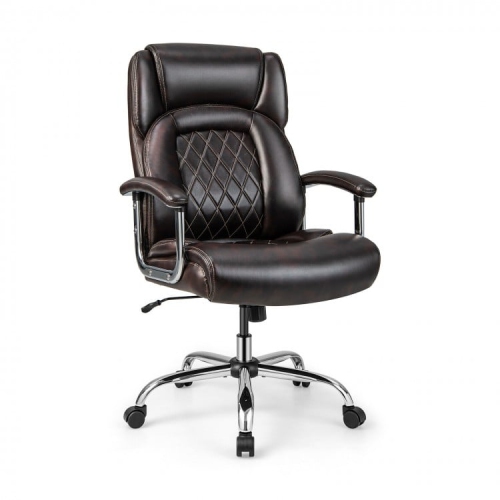 Height Adjustable Executive Desk Chair with Metal Base for Home or Office