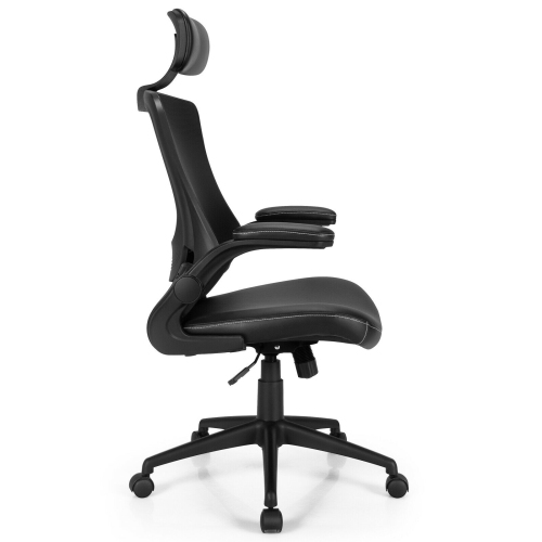 High-Back Executive Chair with Adjustable Lumbar Support and Padded Headrest
