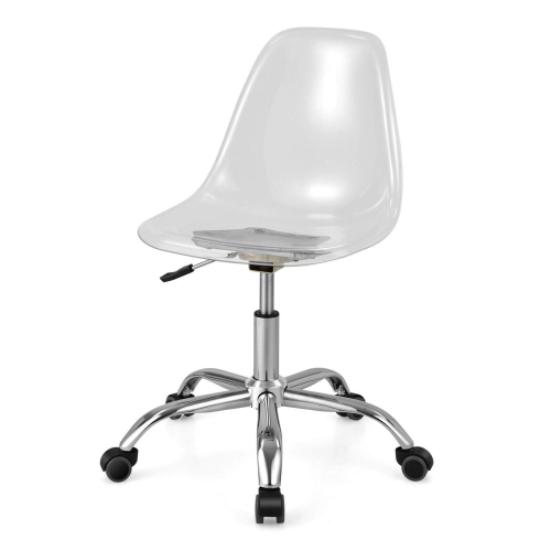 Arm less Acrylic Office Chair with Swivel Function and Height Adjustment