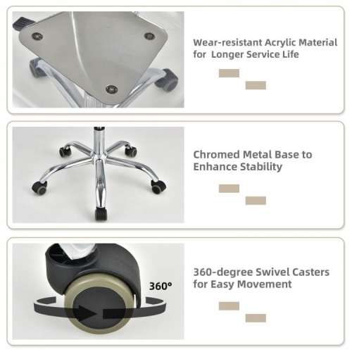 Arm less Acrylic Office Chair with Swivel Function and Height Adjustment