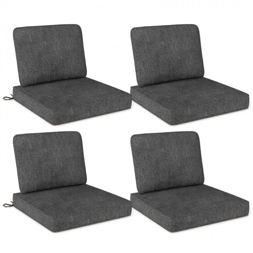 Set of 4 Removable Cover Cushions for Patio Chairs and Outdoor Benches