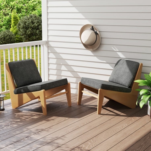 Set of 4 Removable Cover Cushions for Patio Chairs and Outdoor Benches