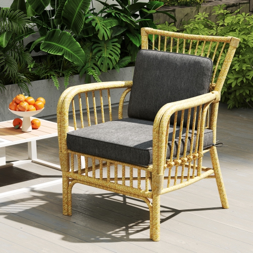 Set of 4 Removable Cover Cushions for Patio Chairs and Outdoor Benches