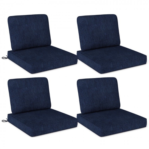 Set of 4 Removable Cover Cushions for Patio Chairs and Outdoor Benches