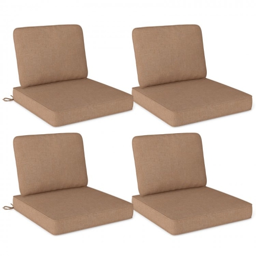 Set of 4 Removable Cover Cushions for Patio Chairs and Outdoor Benches