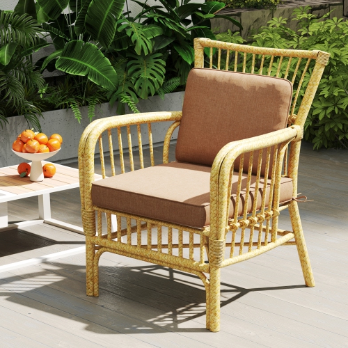 Set of 4 Removable Cover Cushions for Patio Chairs and Outdoor Benches