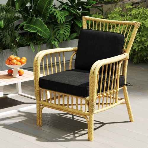 Set of 4 Removable Cover Cushions for Patio Chairs and Outdoor Benches