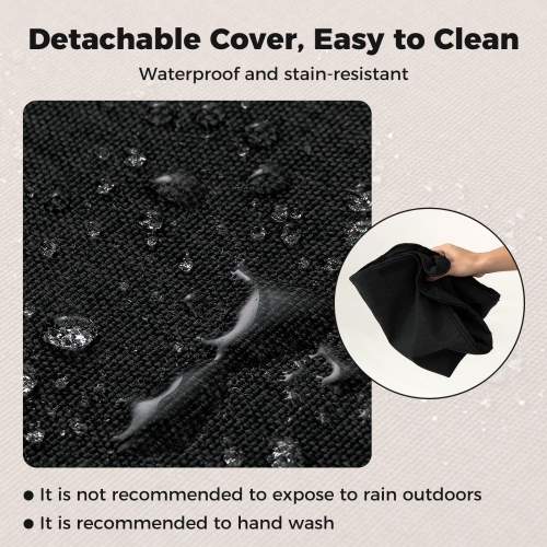 Set of 4 Removable Cover Cushions for Patio Chairs and Outdoor Benches