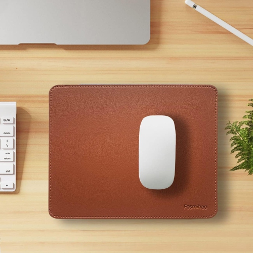 F Leather Mouse Pad - Wood Mouse Pad, Double Side Mouse Pad with Stitched Edge, Waterproof Ultra Thin Mouse Pad for Computers, Laptop, Office & Home,