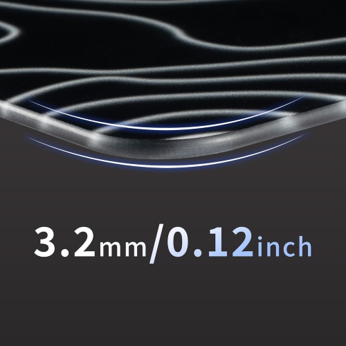 Glass Mousepad for Gaming, Black Topographic Hard Gaming Mouse pad, Professional Large Mouse Mat 410mm*310mm, Special Glass Surface with Improved