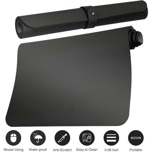 B Leather Desk Pad Protector,Non-Slip Mouse Pad,Laptop Desk Pad,Office Mouse Mat,Waterproof Leather Desk Blotter,Desk Writing Pad for Office and Home