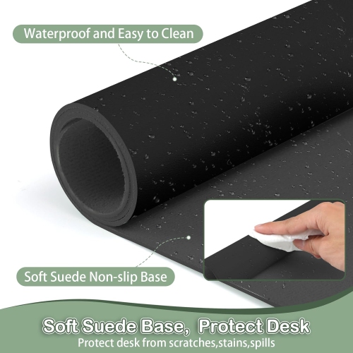B Leather Desk Pad Protector,Non-Slip Mouse Pad,Laptop Desk Pad,Office Mouse Mat,Waterproof Leather Desk Blotter,Desk Writing Pad for Office and Home