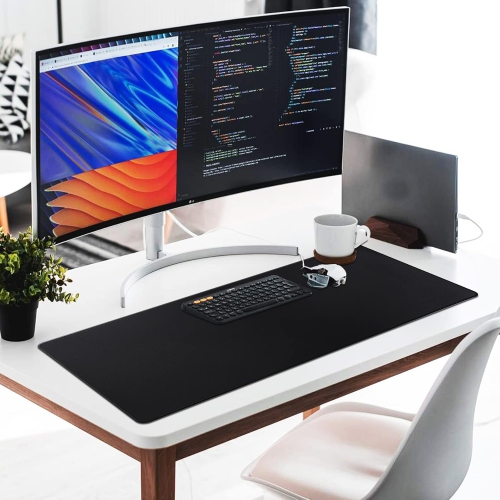 H Gaming Mouse Pad Extended Large Computer Keyboard Mouse Mat Desk Pad Soft Smooth Surface and Anti-Slip Rubber Base Waterproof Soft Cloth XXL Mouse