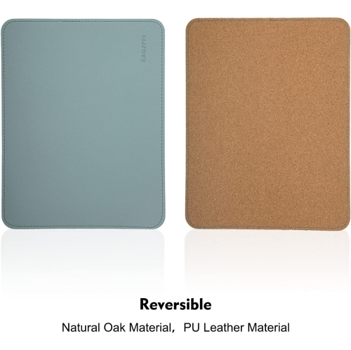 Leather Mouse Pad,Wood Mouse Pad,Double Side Mouse Pad,Stitched Edges,Equipped with Coaster Mouse Pads for Laptop,Office & Home,1