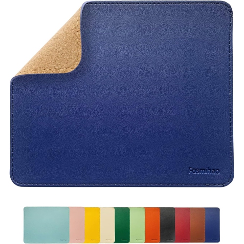 F Leather Mouse Pad - Wood Mouse Pad, Double Side Mouse Pad with Stitched Edge, Waterproof Ultra Thin Mouse Pad for Computers, Laptop, Office & Home,