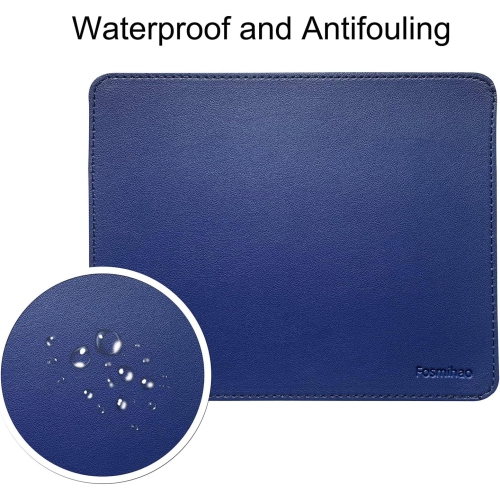 F Leather Mouse Pad - Wood Mouse Pad, Double Side Mouse Pad with Stitched Edge, Waterproof Ultra Thin Mouse Pad for Computers, Laptop, Office & Home,