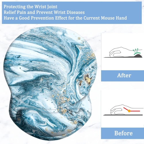 Mouse Pad with Wrist Support, Pain Relief Ergonomic Mouse Pad, Comfortable Durable Computer Mouse Pad Wrist Rest with Non-Slip PU Base for Home