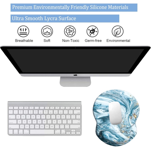 Mouse Pad with Wrist Support, Pain Relief Ergonomic Mouse Pad, Comfortable Durable Computer Mouse Pad Wrist Rest with Non-Slip PU Base for Home