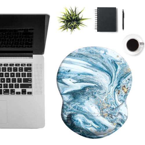 Mouse Pad with Wrist Support, Pain Relief Ergonomic Mouse Pad, Comfortable Durable Computer Mouse Pad Wrist Rest with Non-Slip PU Base for Home