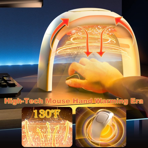 x Heated Mouse Pad Hand Warmer, 110V Heated Desk Warmer for Office Gaming Adjustable Temperature with 5ft Cable, Desktop Hand Warmer for Kids Men and