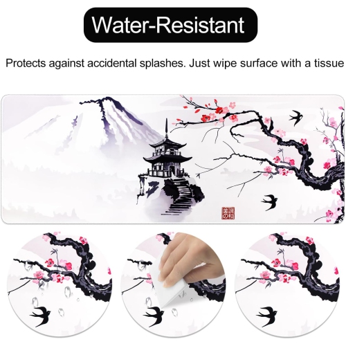 Large Gaming Mouse Pad Mat 11.8x23.6 Inches with Stitched Edge Non-Slip Rubber Base Washable Resilient for Office Computers Laptop Table Mouse Pads