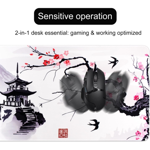 Large Gaming Mouse Pad Mat 11.8x23.6 Inches with Stitched Edge Non-Slip Rubber Base Washable Resilient for Office Computers Laptop Table Mouse Pads