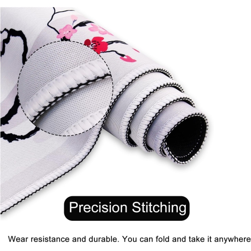 Large Gaming Mouse Pad Mat 11.8x23.6 Inches with Stitched Edge Non-Slip Rubber Base Washable Resilient for Office Computers Laptop Table Mouse Pads