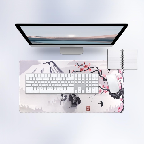 Large Gaming Mouse Pad Mat 11.8x23.6 Inches with Stitched Edge Non-Slip Rubber Base Washable Resilient for Office Computers Laptop Table Mouse Pads