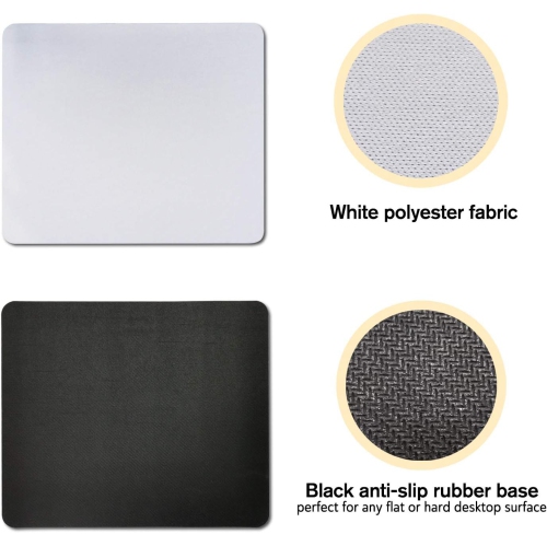 A Sublimation Mouse Pad Blank Rectangular Blanks 12 pcs for Sublimation Transfer Heat Press Printing Crafts 24x20x0.2cm White