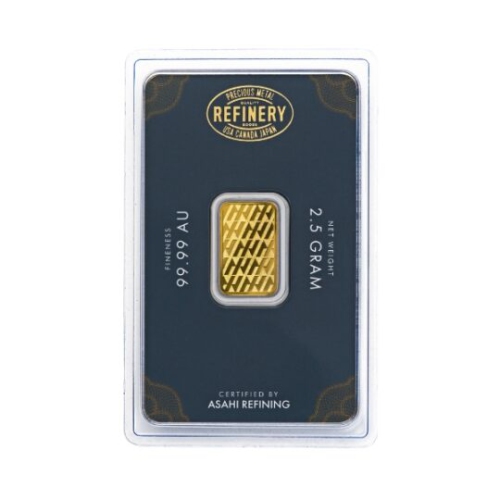 Raffinage Asahi – 2,5 Gram Gold Bar – .9999 Fine Gold