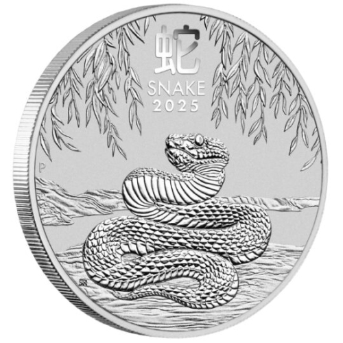 Perth Mint – 2025 1 oz Australian Lunar Series III Year of the Snake Silver Coin – .9999 Fine Silver