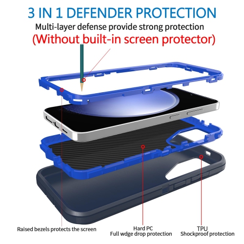 Defender – Étui pour Samsung Galaxy S25 5G, robuste antichoc, hermétique à la poussière, 3-en-1, protecteur protecteur robuste pour Galaxy S25 5G