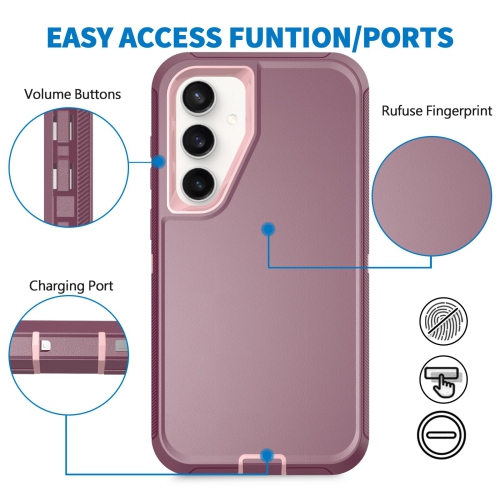 Étui Defender pour Samsung Galaxy S25 5G, robuste antichoc, hermétique à la poussière 3-en-1, protecteur protecteur robuste pour Galaxy S25 5G