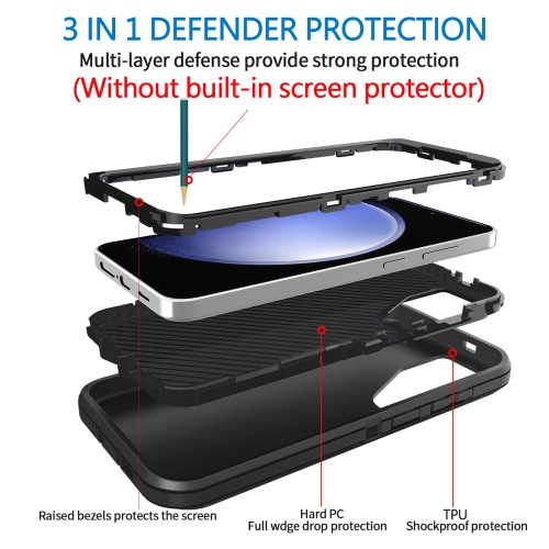 Defender – Étui pour Samsung Galaxy S25 5G, robuste antichoc, hermétique à la poussière, 3-en-1, protecteur protecteur robuste pour Galaxy S25 5G