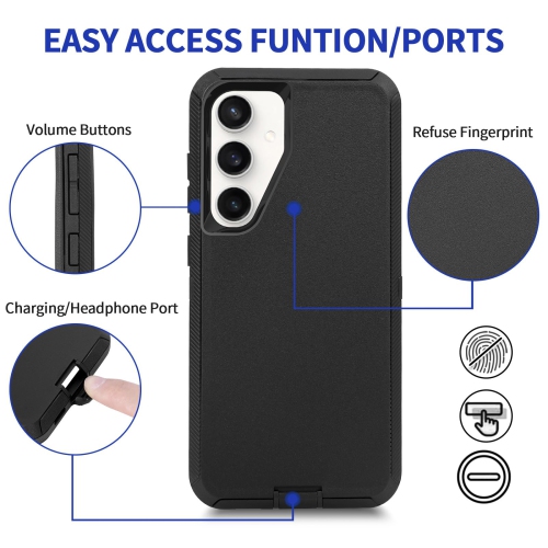 Defender Case for Samsung Galaxy S25 5G, Heavy Duty Shockproof Dustproof 3 in 1 Rugged Protective Bumper Phone Cover for Galaxy S25 5G)