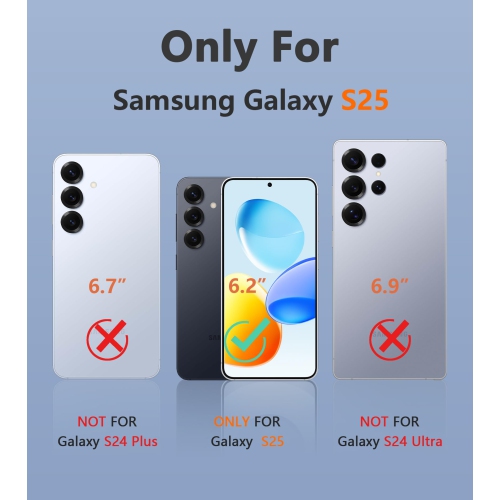 Samsung Galaxy S25 Case: Dual Layer Heavy Duty Cell Phone Protective Cover Shockproof Rugged with Non-Slip Textured - Military Drop Protection Bumper