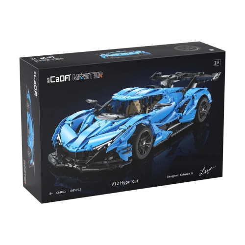 CaDA 1:8 Scale Hypercar Model Kit � Static Version Building Blocks Set, 3865 Pcs
