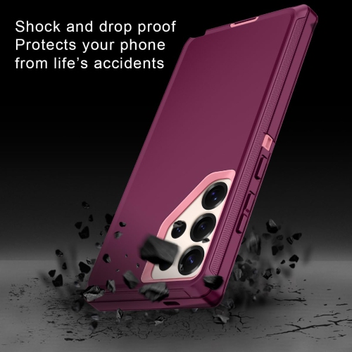 Pour Samsung Galaxy S25 Ultra Étui antichoc Protection complète 3 couches résistant à la poussière/aux chutes sans protecteur d'écran Étui robuste