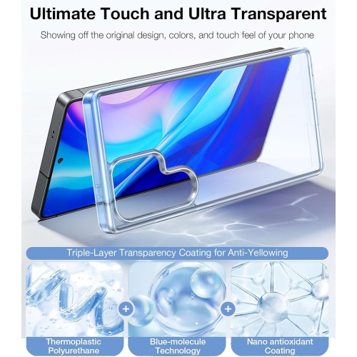 Shockproof Samsung Galaxy S25 Ultra Case, Non-Yellowing 12FT Military-Grade Protection Transparent Slim Case for Samsung S25 Ultra Case, Diamond