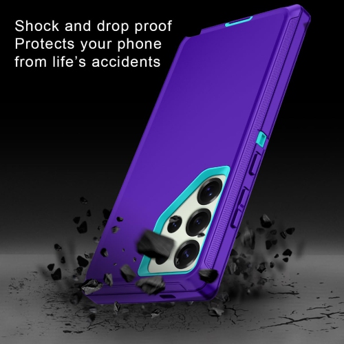 Pour Samsung Galaxy S25 Ultra Étui antichoc, résistant à la poussière et aux chutes, 3 couches, protection complète sans protecteur d'écran, étui