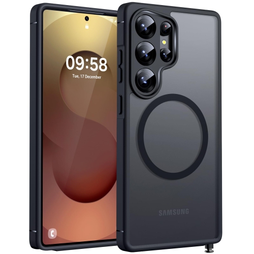 for Samsung Galaxy S25 Ultra Case Magnetic,Upgraded Full Camera Protection Military Drop Protection Matte Back Cover for S25 Ultra, Black