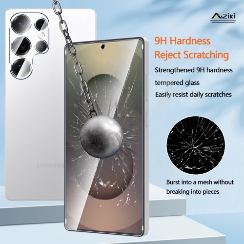 3+3 Pack for Samsung Galaxy S25 Ultra Screen Protector with Camera Lens Protector, HD Clear Tempered Glass, Anti Scratch, Case Friendly for Galaxy